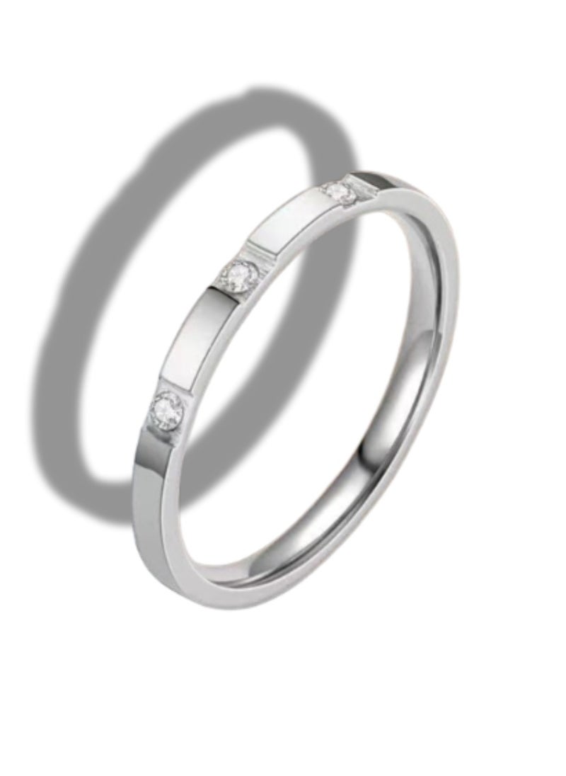 Soko Mesh Exquisite Women's Silver Band Diamond Rings - Handcrafted Wedding Band, Luxury Fashion Accessory, Timeless Design, Perfect Gift, Fine Jewelry Collection  - Image 5
