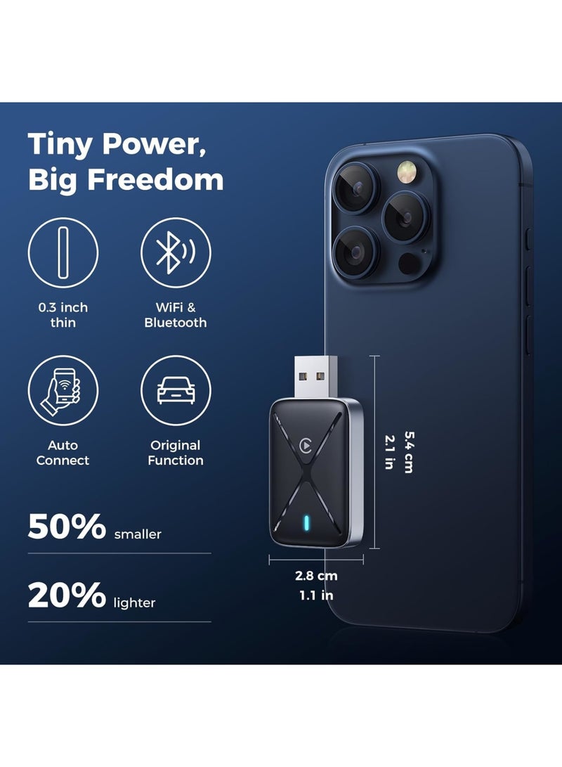 SYOSI Wireless CarPlay Adapter for iPhone, Mini Portable Converter from Wired to Wireless with USB and Type C Extension Cable, Stable Low Latency Connection for Apple CarPlay in Cars and Trucks, Black - Image 3