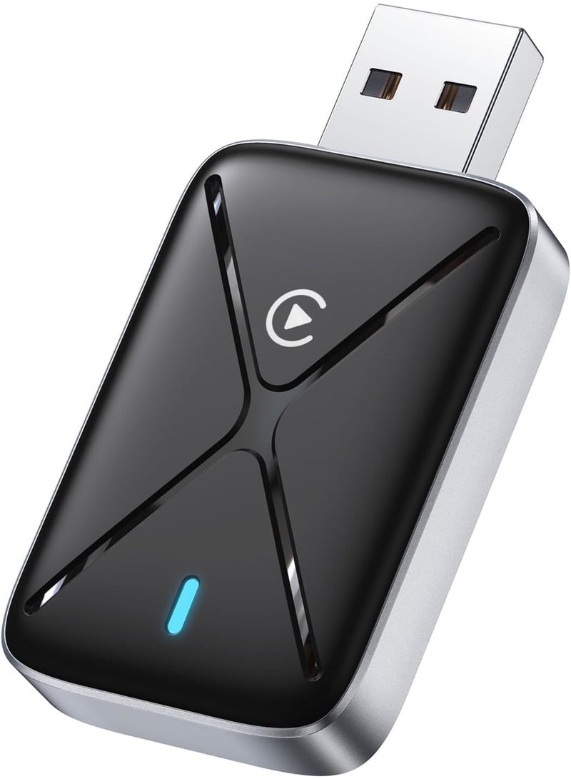 SYOSI Wireless CarPlay Adapter for iPhone, Mini Portable Converter from Wired to Wireless with USB and Type C Extension Cable, Stable Low Latency Connection for Apple CarPlay in Cars and Trucks, Black - Image 1