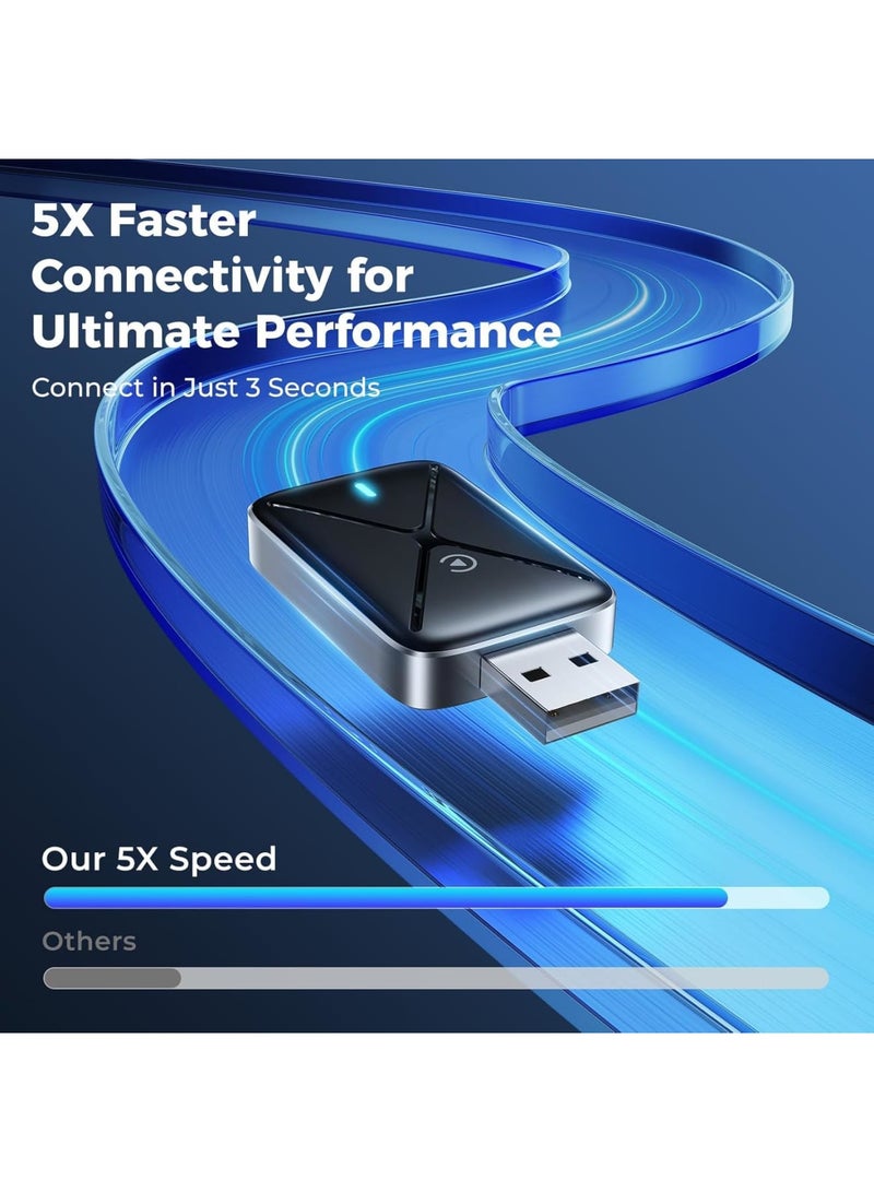 SYOSI Wireless CarPlay Adapter for iPhone, Mini Portable Converter from Wired to Wireless with USB and Type C Extension Cable, Stable Low Latency Connection for Apple CarPlay in Cars and Trucks, Black - Image 4