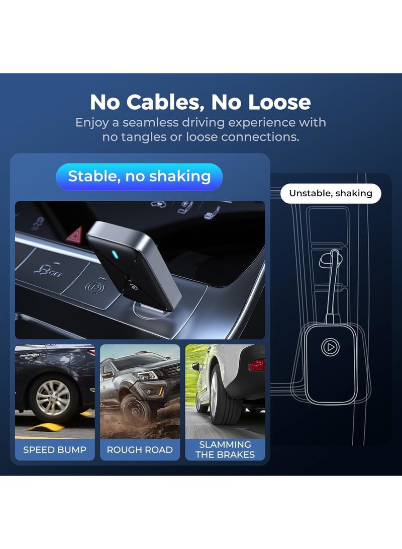 SYOSI Wireless CarPlay Adapter for iPhone, Mini Portable Converter from Wired to Wireless with USB and Type C Extension Cable, Stable Low Latency Connection for Apple CarPlay in Cars and Trucks, Black - Image 2