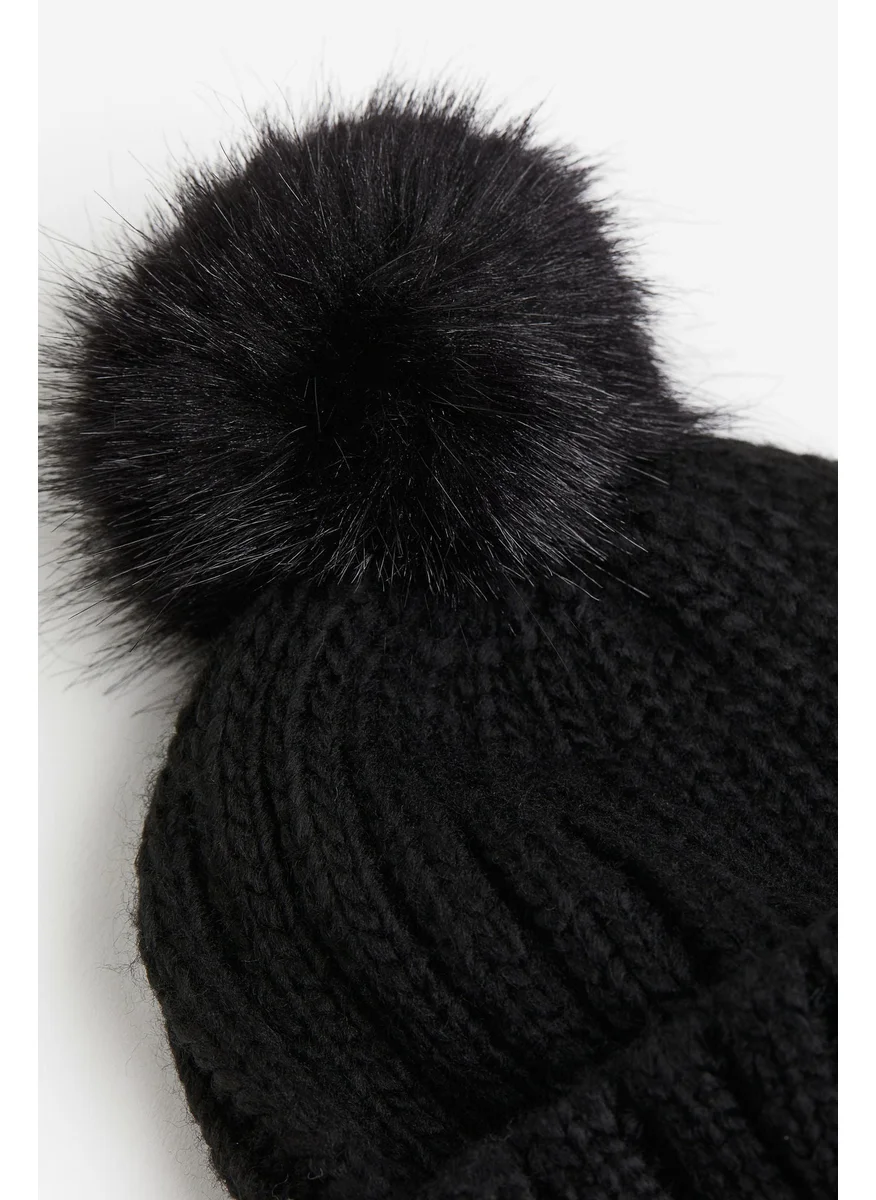 اتش اند ام Rib-Knit Pompom Hat