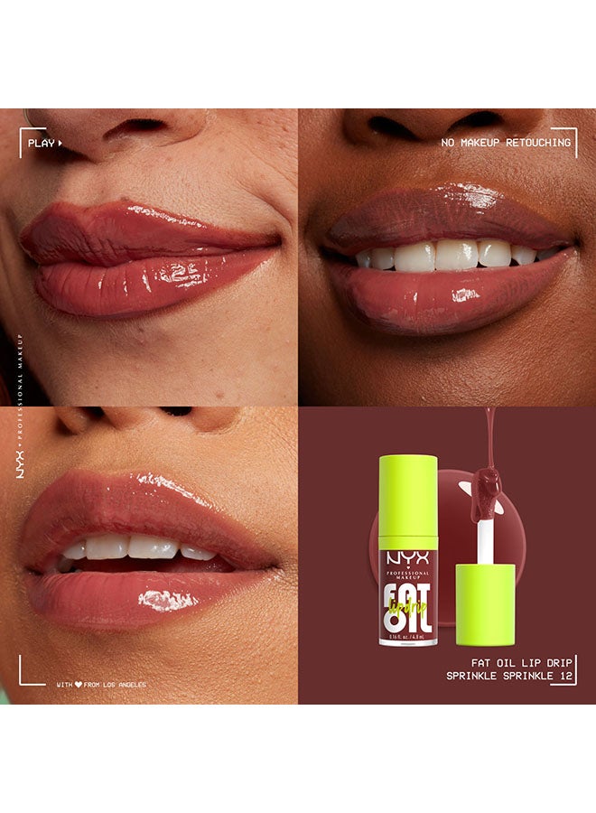 NYX PROFESSIONAL MAKEUP Fat Oil Lip Drip, Moisturizing, Shiny, Vegan Tinted Lip Gloss, Non-Sticky Finish, 12H Hydration - SPRINKLE SPRINKLE - Image 5