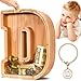 SummiDate Wooden Letter Piggy Bank Piggy Bank for Boys Girls Toddler Alphabet D Money Bank Coin Bank Birthday Gift for KidsBirthday Gift for Kids D - Image 3