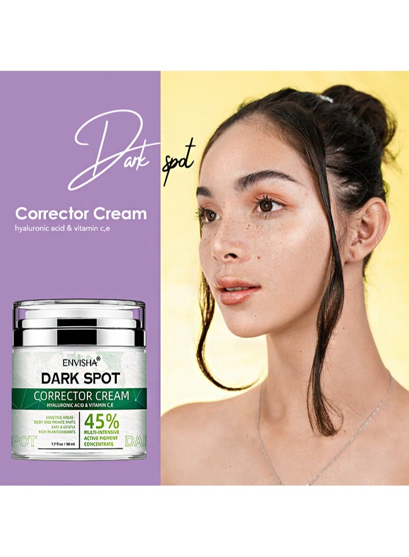 ENVISHA Daek Spot Corrector Cream Dark Spot Remover for Face Dark Spot Corrector Cream Sun Spot Melasma Freckle Age spot Removal for Women and Men Improves Hyperpigmentation（50ml） - Image 3
