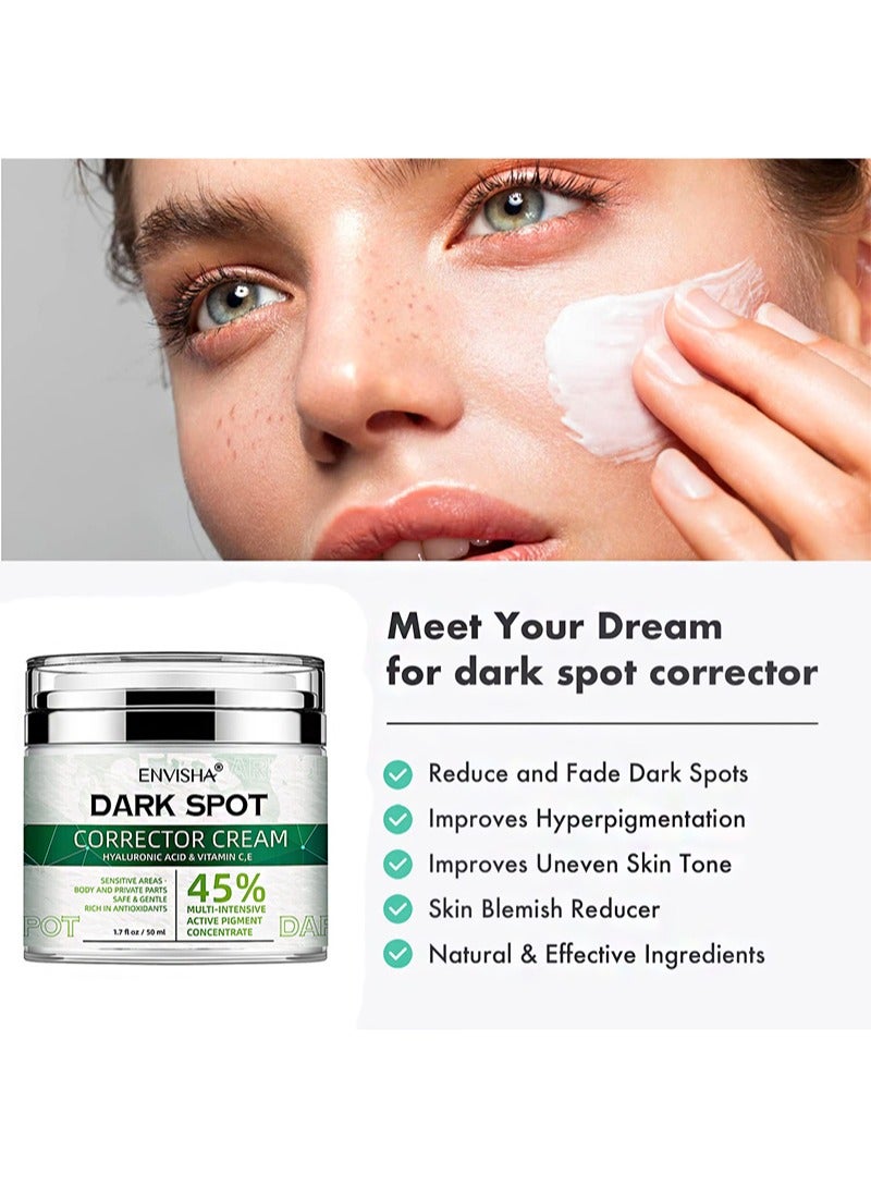 ENVISHA Daek Spot Corrector Cream Dark Spot Remover for Face Dark Spot Corrector Cream Sun Spot Melasma Freckle Age spot Removal for Women and Men Improves Hyperpigmentation（50ml） - Image 2