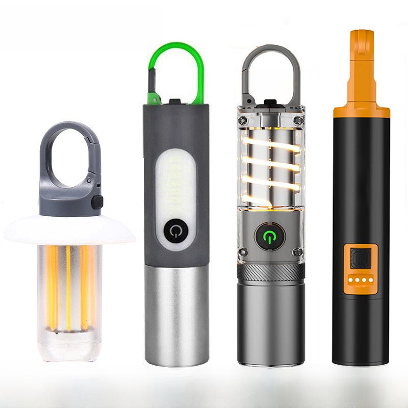 Wholesale high-power strong light flashlight outdoor multi-function Searchlight with hook camping light white laser flashlight(836-white laser [softcover + color box + USB data cable]]) - Image 2