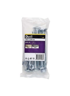 ACE Zinc Plated Carbon Steel Square Coach Nut And Bolt Pack M12 X 130 Mm 5 Piece 