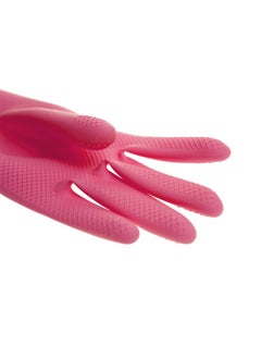 komax Kitchen Wash Dishes Cleaning Waterproof Long Sleeves Skincare Gloves Pair of 2 Pink Medium Size  - Image 5