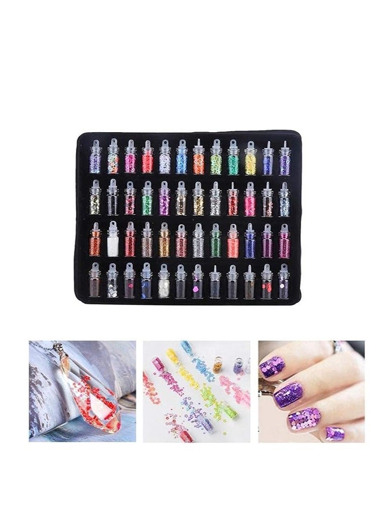 أوريتي Oriti 48 زجاجة فن الأظافر الترتر لامع مسحوق الأظافر ديكور الأظافر لامع مسحوق الترتر مانيكير ملصق تصميم نصيحة ديي - Image 1