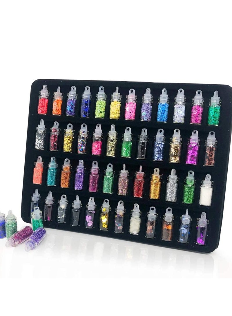 أوريتي Oriti 48 زجاجة فن الأظافر الترتر لامع مسحوق الأظافر ديكور الأظافر لامع مسحوق الترتر مانيكير ملصق تصميم نصيحة ديي - Image 2