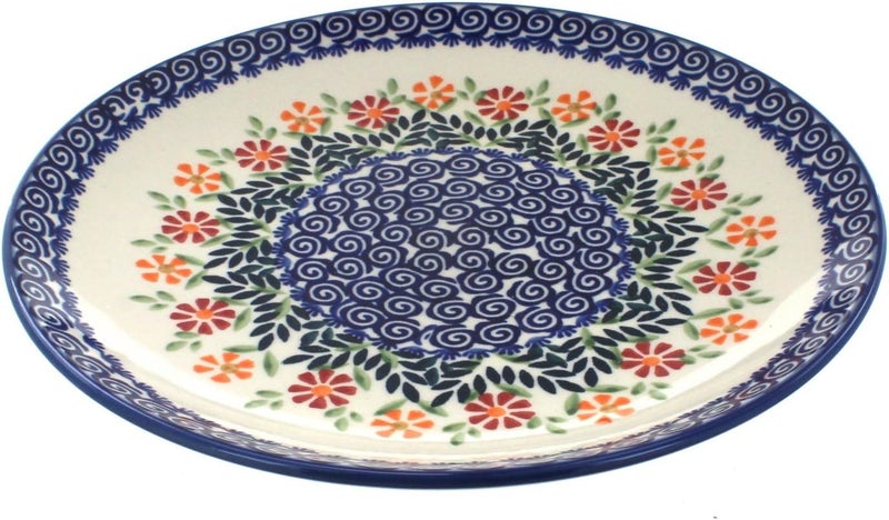 Blue Rose Pottery Blue Rose Polish Pottery Garden Bouquet Dinner Plate - Image 1