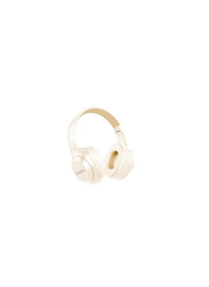 SODO - Headset SD-1121 Wireless Stereo Over Ear Headphones With Microphone Beige - Image 1