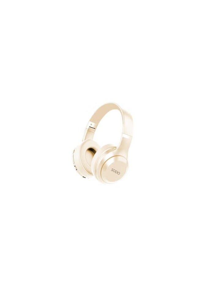 SODO - Headset SD-1121 Wireless Stereo Over Ear Headphones With Microphone Beige - Image 1