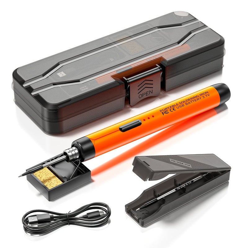 طقم مسدس لحام USB Red2 مع 3 إعدادات لدرجة الحرارة، حامل وصندوق تخزين لمشاريع DIY - Image 1