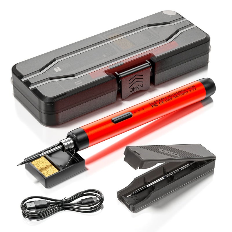 طقم مسدس لحام USB Red2 مع 3 إعدادات لدرجة الحرارة، حامل وصندوق تخزين لمشاريع DIY - Image 2