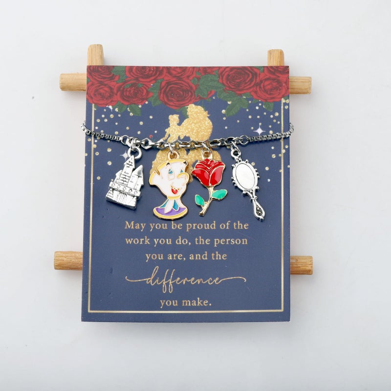 SEIRAA Beauty Belle Bracelet Fairytale Teapot Gifts Beast Movie Gifts Fairytale Belle Jewelry (FlowerMirror Brace) - Image 3