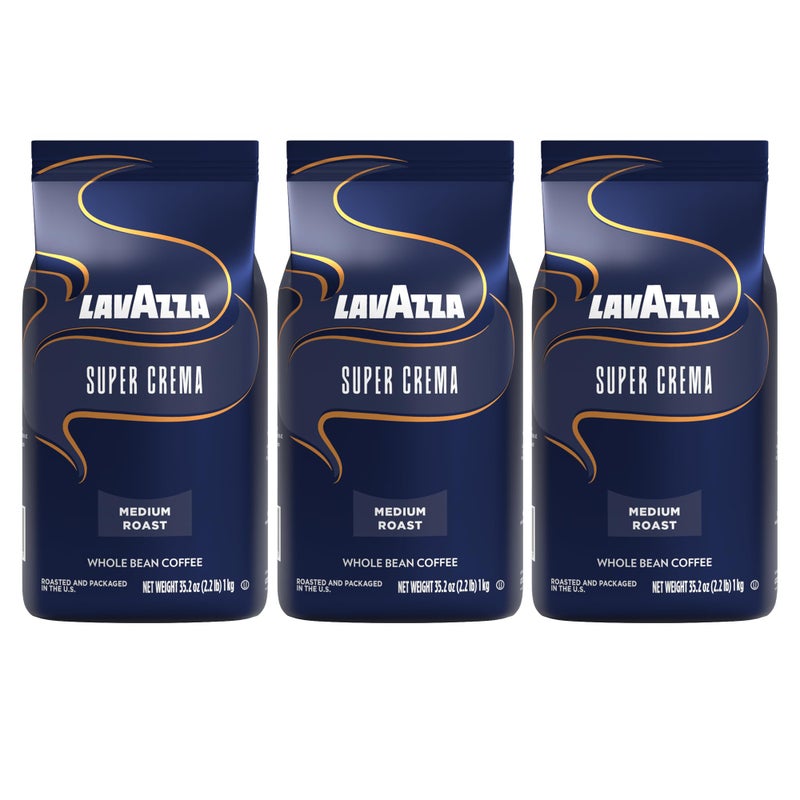 Lavazza Italian "Super Crema" Espresso Whole Bean Value Pack (3 x 2.2 lb bags) - Image 1