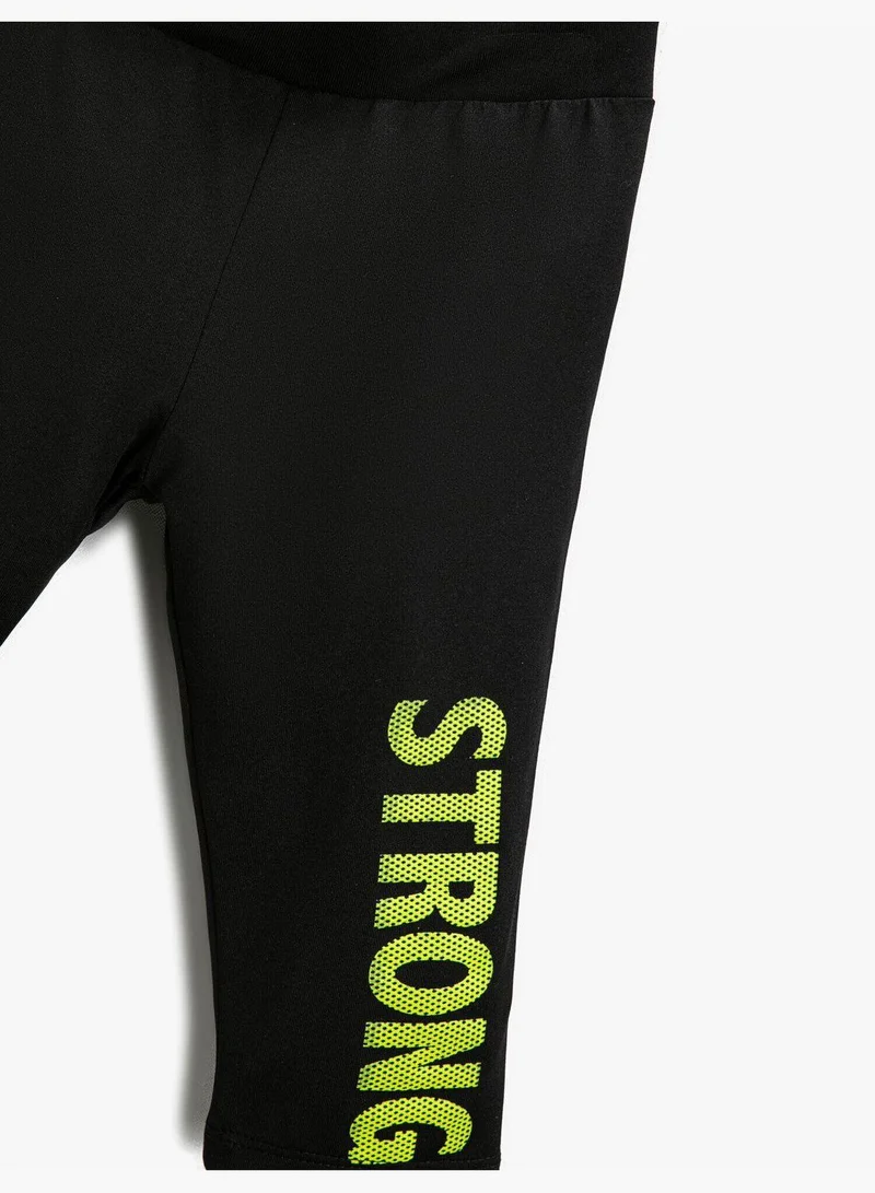 كوتون Slogan Printed Leggings