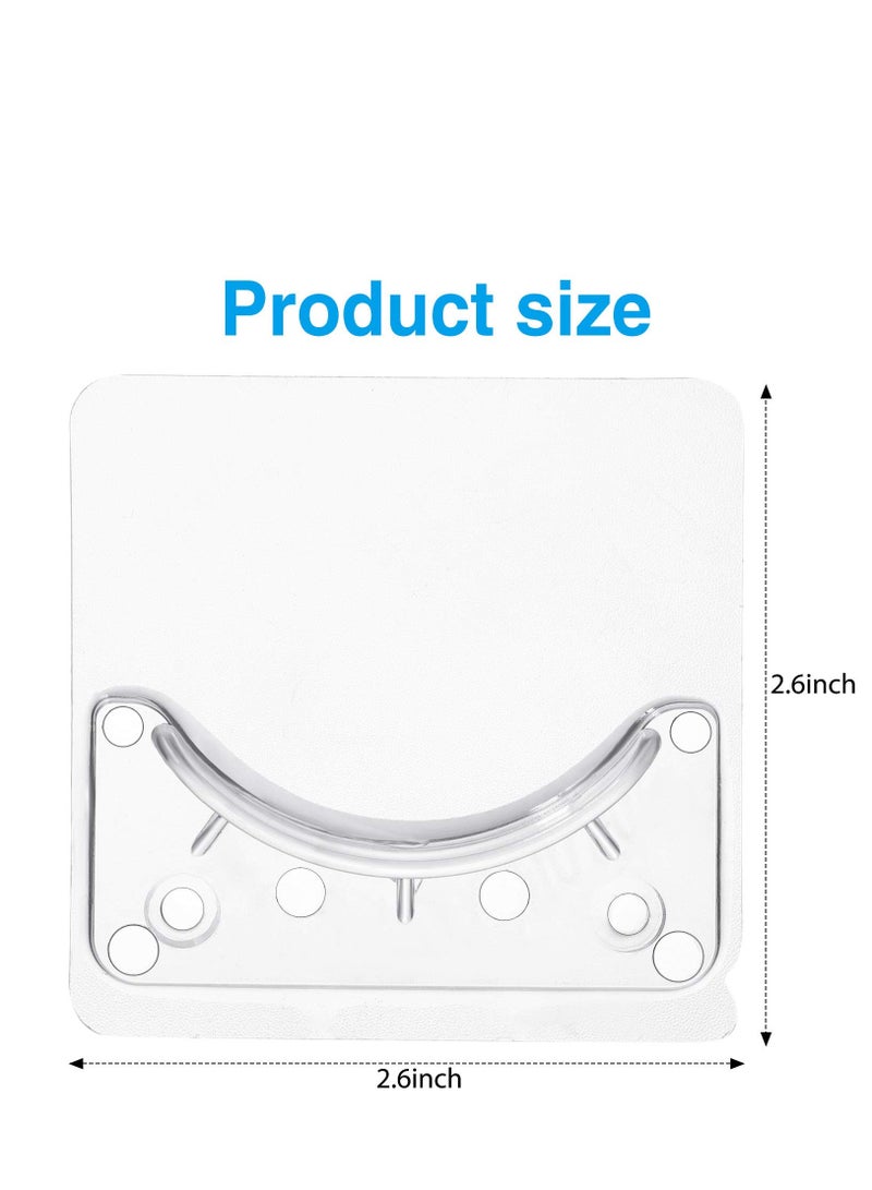 6 Piece Adhesive Shower Curtain Rod Holder Adhesive Wall Mounted Shower Rods Holder Drill-Free Install Adhesive Rod Mount Retainer No Drilling Not Include Shower Curtain Rod - Image 2