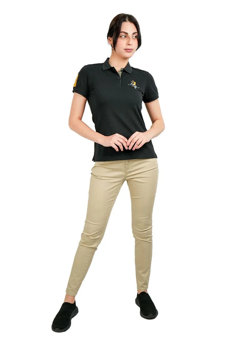 GIORDANO Women's Slim Fit Napoleon Embroidery Polo