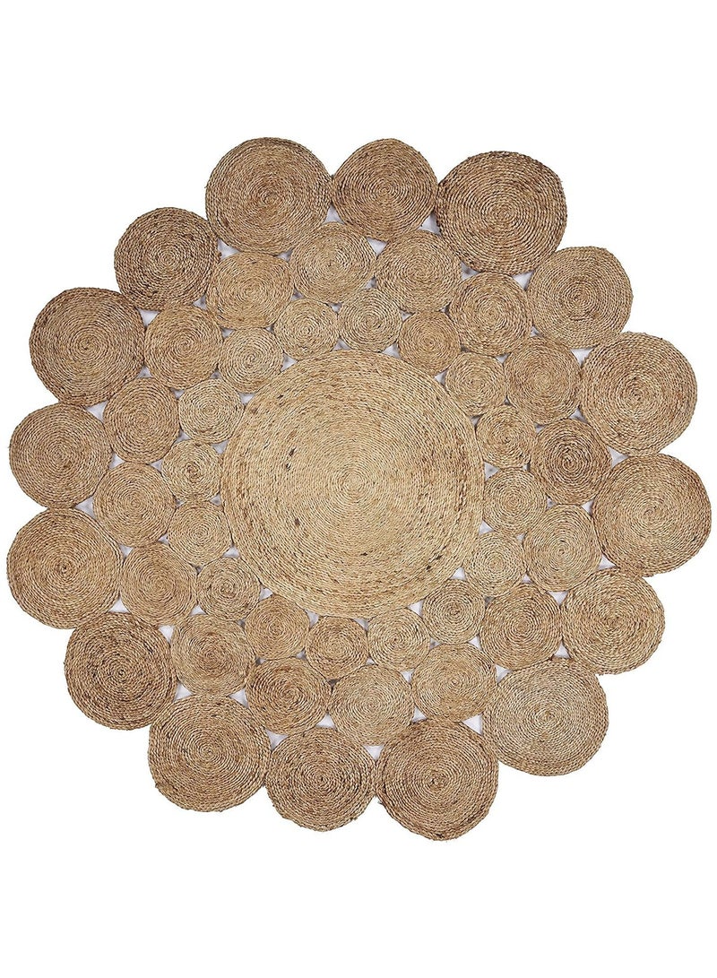 LINGWEI Jute Rug Carpet Round Carpet Natural Hand Wooven Rug Doormat Natural Braided Floor Mat Seagrass Rug For Living Room Bedroom Home Office Carpet - Image 1
