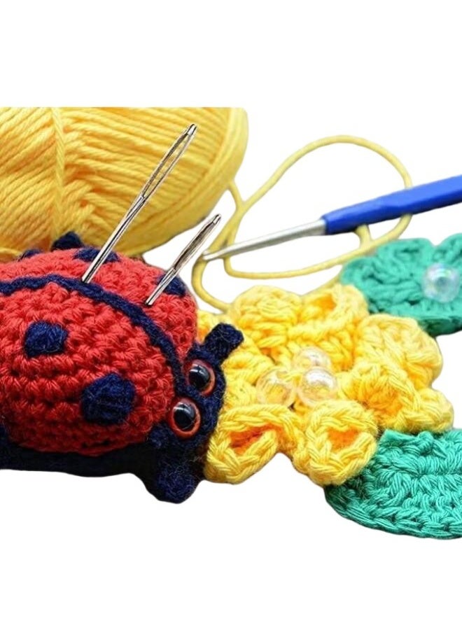 إبر خياطة كبيرة ذات عين حادة، إبر خياطة حادة، إبر حياكة عالية الجودة من الفولاذ المقاوم للصدأ، إبر تطريز للديباج، إبر حياكة ونسج (فضية - 12 قطعة) - Image 5