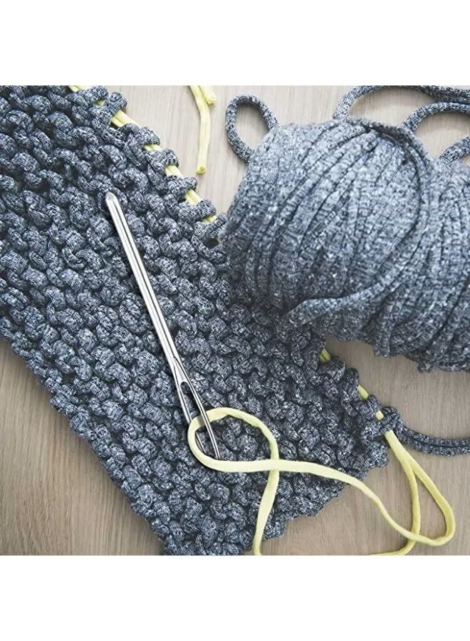 إبر خياطة كبيرة ذات عين حادة، إبر خياطة حادة، إبر حياكة عالية الجودة من الفولاذ المقاوم للصدأ، إبر تطريز للديباج، إبر حياكة ونسج (فضية - 12 قطعة) - Image 4