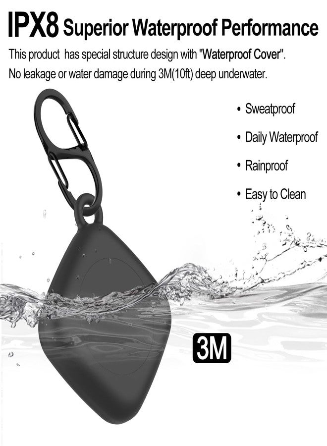 SGHLDE [2 Pack] for Tile Mate Case 2022 with Waterproof Cover, Soft Silicone Case for Tile Tracker, Full Body Protective Cover for Tile Mate Holder, Hidden Tile Key Finder with Carabiner (Black+Black) - Image 2