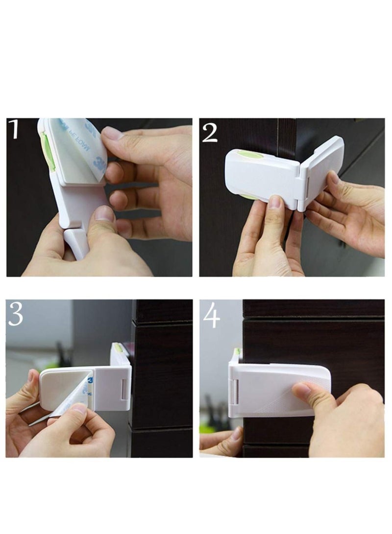 KASTWAVE Child Proof Safety Locks Baby Proofing Cabinet Lock with 3M Adhesives Adjustable Strap Latches to Cabinets, Drawers, Cupboard, Oven, Fridge, Closet Seat, Door, Window - Image 2