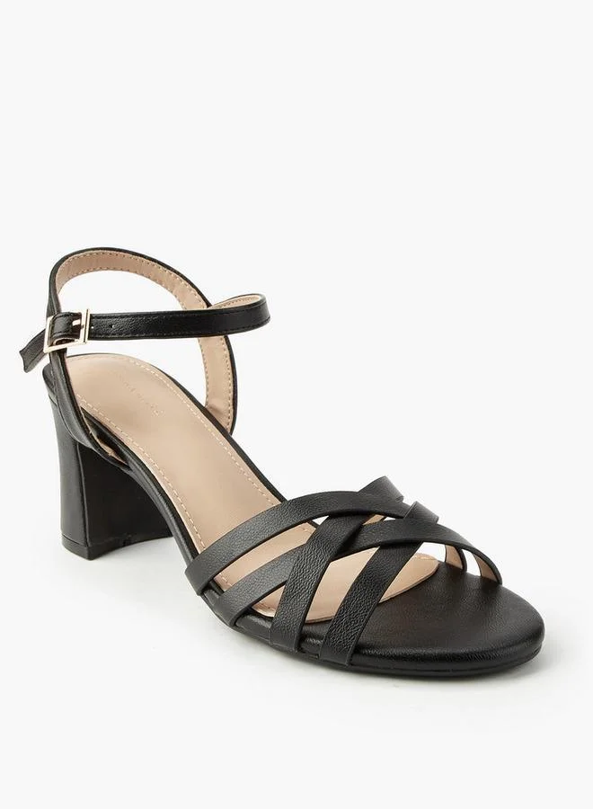 Flora Bella By Shoexpress Women's Block Heel Cross Strap Sandals