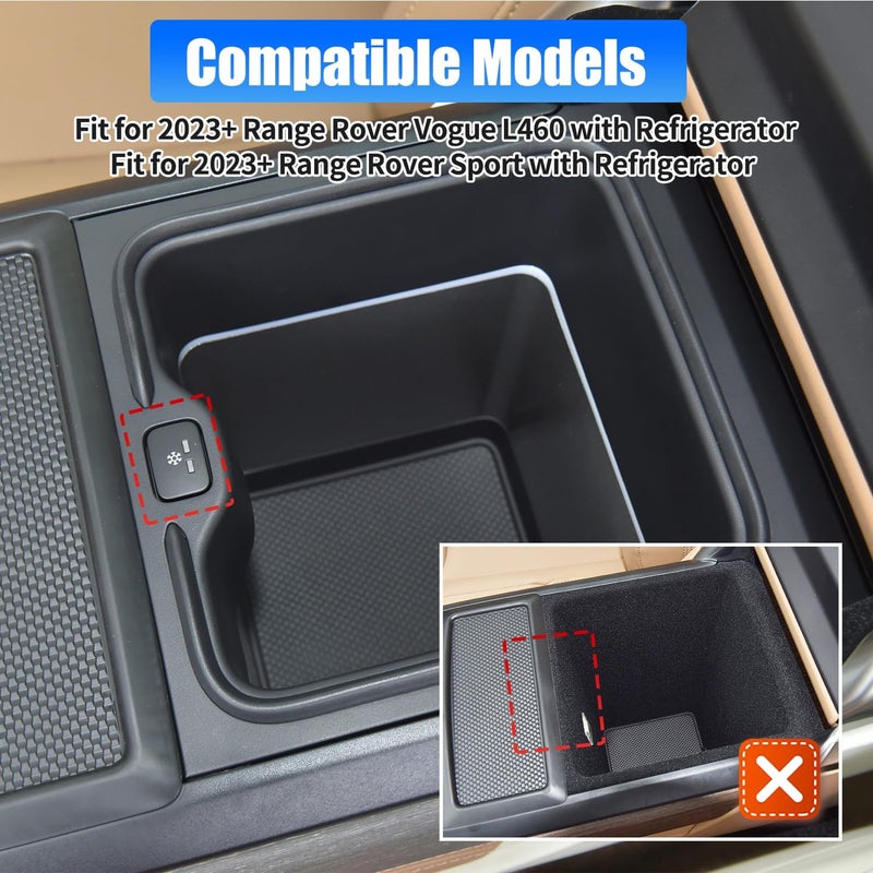 EVGoXMods Center Console Organizer Compatible with 2023-2025 Range Rover & Sport (ONLY for Refrigerator Version) Armrest Storage Box Insert Tray Interior Accessories - Image 2