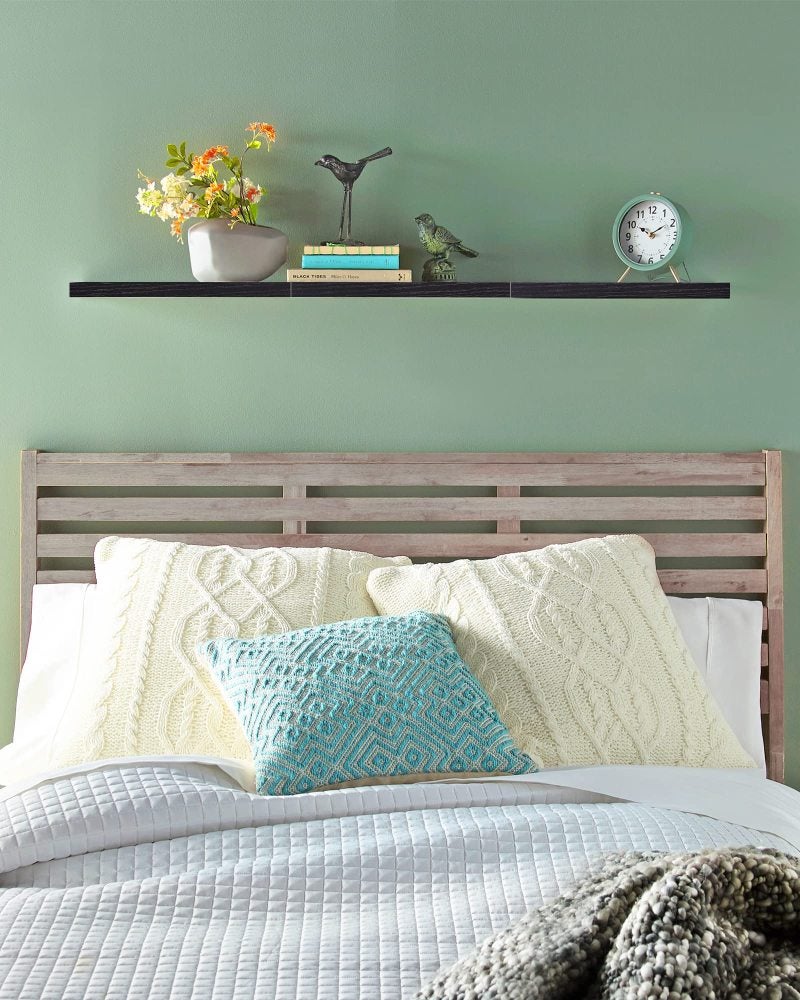 Floating Shelves 16In Black Sleek Wooden - 22Lbs Load-Bearing Wall Mounted Shelf for Bathroom Bedroom Living Room Kitchen - Image 3