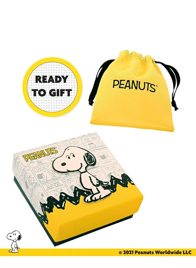 Peanuts PEANUTS Womens Snoopy Moon Cubic Zirconia Necklace 18" -18k Yellow Flash Plated Snoopy Necklace - Official License  - Image 4