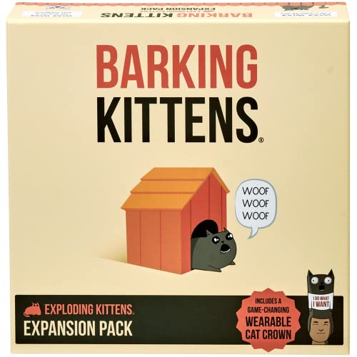 Exploding Kittens Barking Kittens Expansion Set - A Russian Roulette Card Game for Adults, Teens & Kids, Easy Family-Friendly Party Games - 20 Card Add-on - Image 1