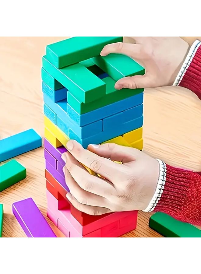Color Style Wooden Building Block Game Classic Tower Tumbling Blocks Family Entertainment For Boys Girls - Image 2