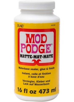 Mod Podge Complete Decoupage Kit Two 16Oz Bottles Waterbase Sealer/Glue (Matte Gloss Finish) With 4 Pk Foam Brush Set Clear  - Image 3
