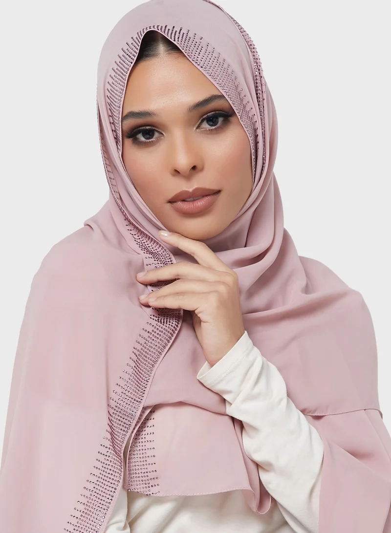 KASHKHA Chiffon Hijab With Stonework