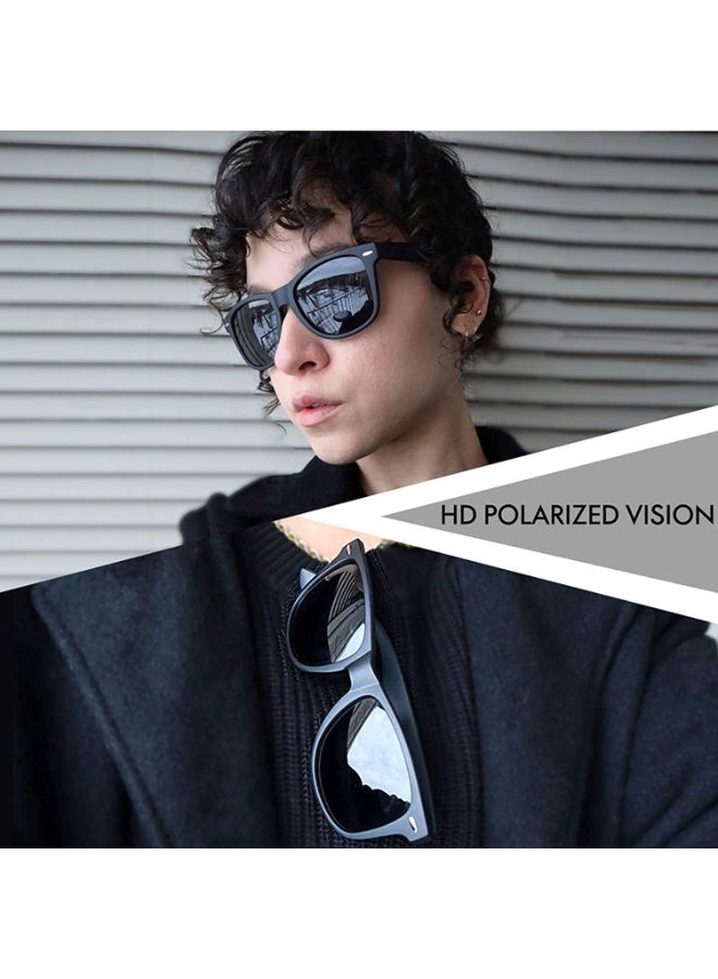 HZYH Polarized Sunglasses Men Women, Classic Square Sun Glasses 100% UV Protection, Safety Glasses for Men and Women, UV Eye Protection for Shooting, Fishing, Biking, and Extreme Sports, Matte Black - Image 5