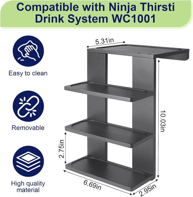 JAYOBGO Flavor Pod Holder for Ninja Thirsti WC1001 Soda Maker, 12-Pod Capacity Wooden Organizer Rack, Countertop Storage Station & Custom Accessory for Thirsti Drink System (Holder Only) - Image 2