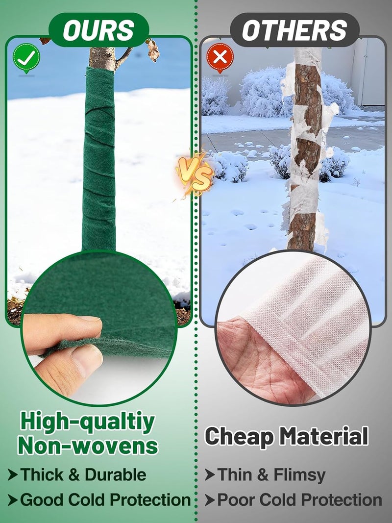 ANPHSIN Tree Protector Wrap for Winter Freeze Protection - 65 ft x 2 pcs Heavy-Duty Breathable Trunk Bark Guard Away from Deer Animal, for Shrub Young Tree Plants - Image 2