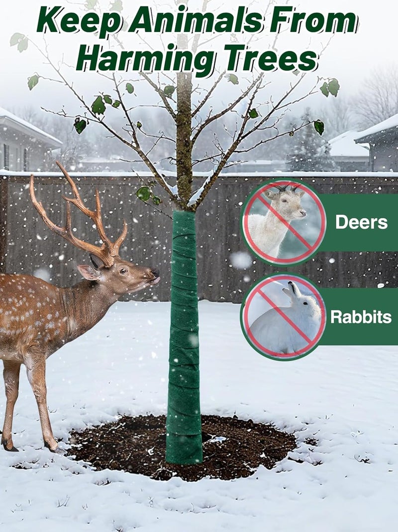 ANPHSIN Tree Protector Wrap for Winter Freeze Protection - 65 ft x 2 pcs Heavy-Duty Breathable Trunk Bark Guard Away from Deer Animal, for Shrub Young Tree Plants - Image 4