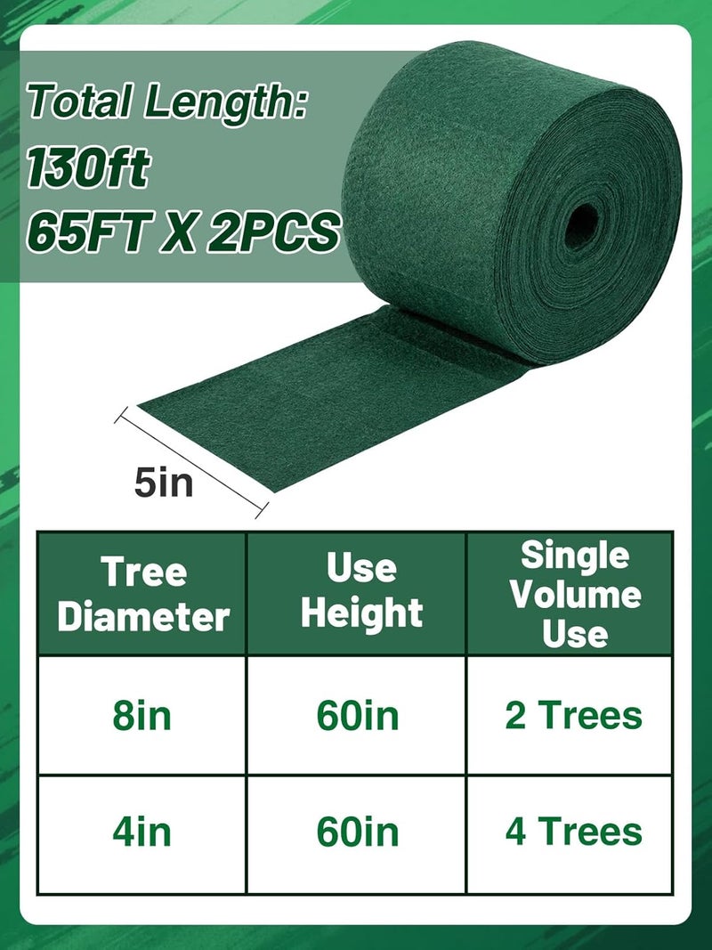 ANPHSIN Tree Protector Wrap for Winter Freeze Protection - 65 ft x 2 pcs Heavy-Duty Breathable Trunk Bark Guard Away from Deer Animal, for Shrub Young Tree Plants - Image 5