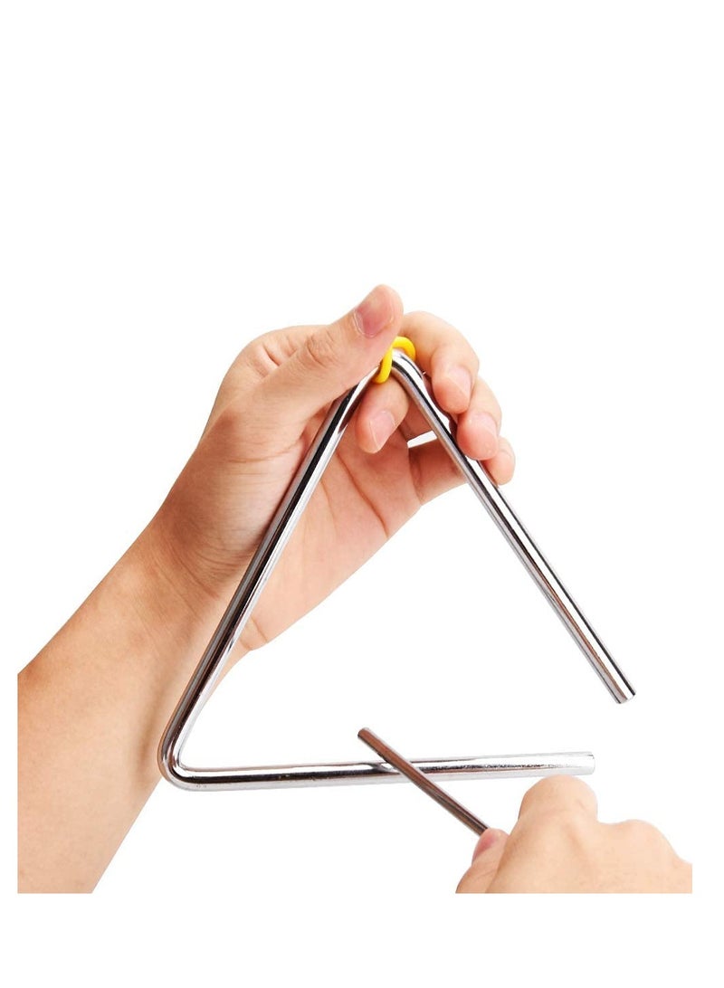 Kids 6in Steel Triangle Musical Instrument, Suitable for Music Education & Fun Playtime - Image 1