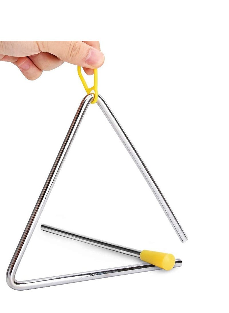 Kids 6in Steel Triangle Musical Instrument, Suitable for Music Education & Fun Playtime - Image 2