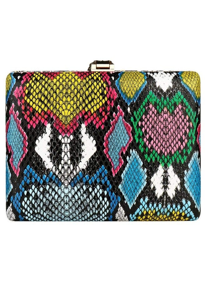 Gets Multicolor Snakeskin Purse for Women Box Evening Bag Green Snakeskin Clutch Handbag Party Wedding - Image 3