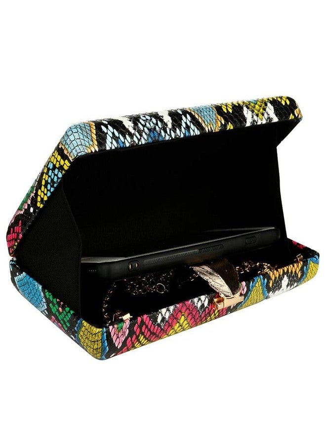 Gets Multicolor Snakeskin Purse for Women Box Evening Bag Green Snakeskin Clutch Handbag Party Wedding - Image 4