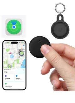 Smart Tracker Item Finder for Apple Find My (iOS Only), Super MINI Size Key Finder Item Locator for Luggage,Wallet,Bicycle and More, IPX6 Waterproof Works Like Apple Airtag(Black-1 Pack)