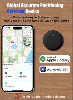 OMEVE Smart Tracker Item Finder for Apple Find My (iOS Only), Super MINI Size Key Finder Item Locator for Luggage,Wallet,Bicycle and More, IPX6 Waterproof Works Like Apple Airtag(Black-1 Pack)  - Image 2