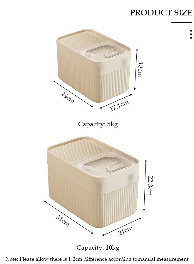 DUNISO 15KG Rice Dispenser, Grain Rice Storage Container, Sealed Grain Container with Measuring Cup Rice Storage Bin for Nuts Rice, Food Cereal Container Bins Household for Kitchen Pantry Organization - Image 3